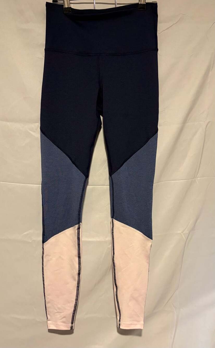Old Navy Active Go-Dry Leggings Size XS/TP Colorblock Navy Blue Pink